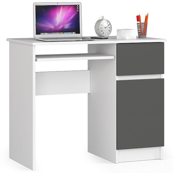 SCRIVANIA PER COMPUTER PIKSEL PK BIANCO / GRIGIO - DESTRO