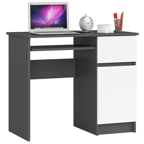 SCRIVANIA PER COMPUTER PIKSEL PK GRIGIO / BIANCO - DESTRO