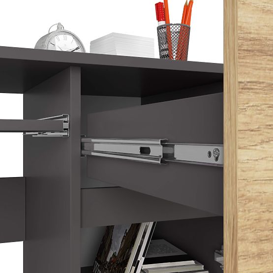 SCRIVANIA PER COMPUTER PIKSEL PK GRIGIO / ROVERE ARTIGIANO - DESTRO