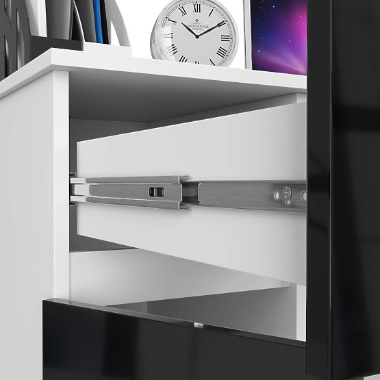 SCRIVANIA PER COMPUTER PIKSEL PK NERO LUCIDO SINISTRA