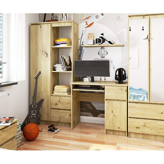 SCRIVANIA PER COMPUTER PIKSEL ROVERE ARTISAN - DESTRA