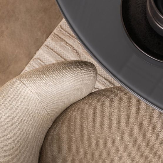 Sedia da pranzo Larisa, beige chiaro/gambe nere