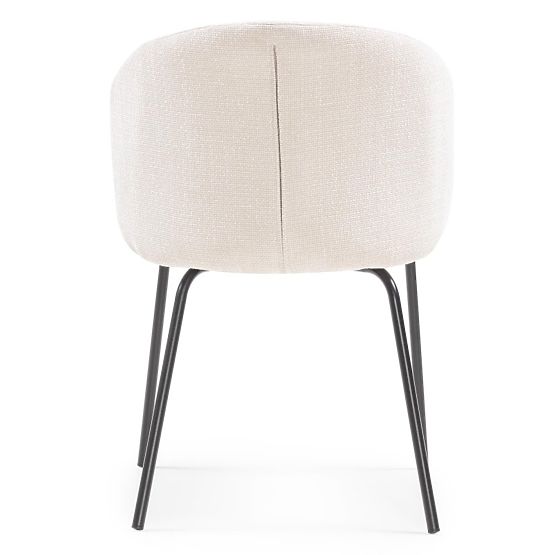 Sedia da pranzo Larisa, beige chiaro/gambe nere