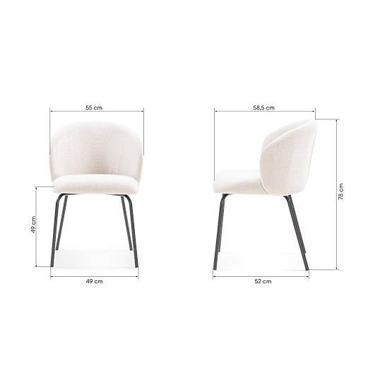 Sedia da pranzo Larisa, beige chiaro/gambe nere