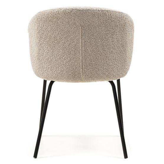 Sedia da pranzo Larisa, beige/gambe nere