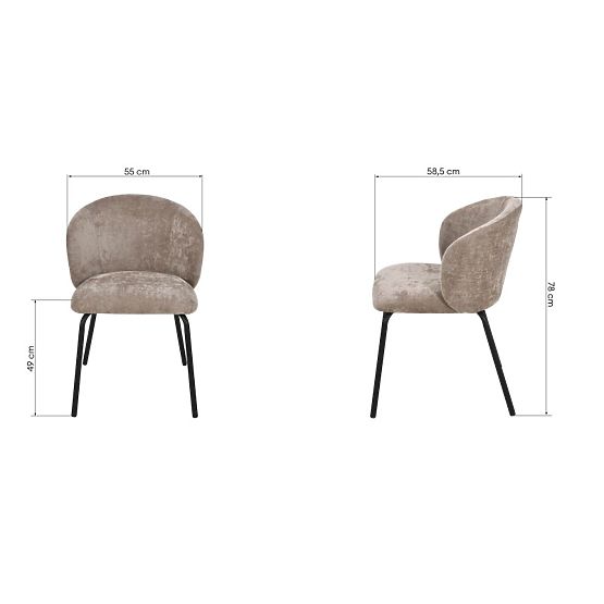 Sedia da pranzo Larisa, marrone/gambe nere