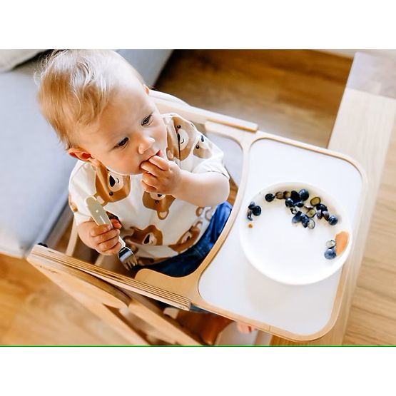 Seggiolone e torre di apprendimento 2 in 1 per bambini - naturale