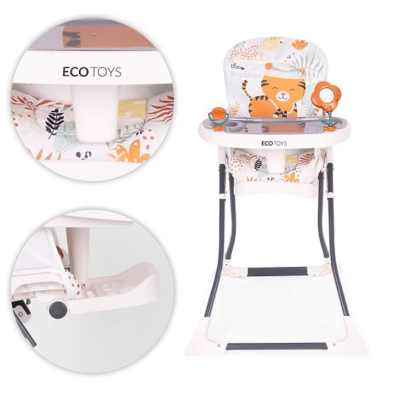 Sedia da pranzo pieghevole per bambini con giocattoli ECOTOYS
