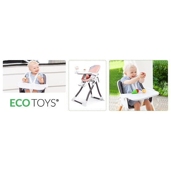 Sedia da pranzo pieghevole rosa ECOTOYS