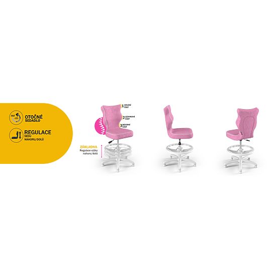 Sedia ergonomica per bambini regolabile in altezza 119-142 cm - rosa