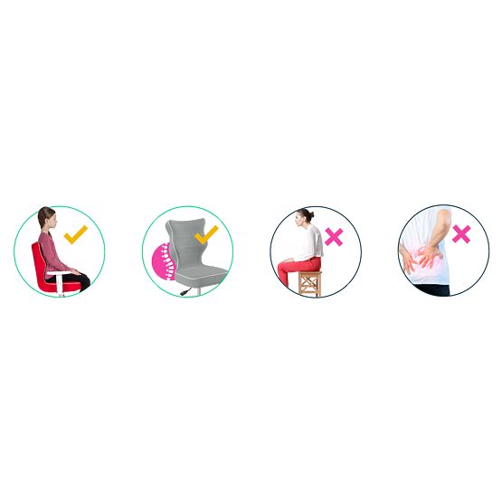 Sedia ergonomica per scrivania regolabile in altezza 146-176,5 cm - grigia