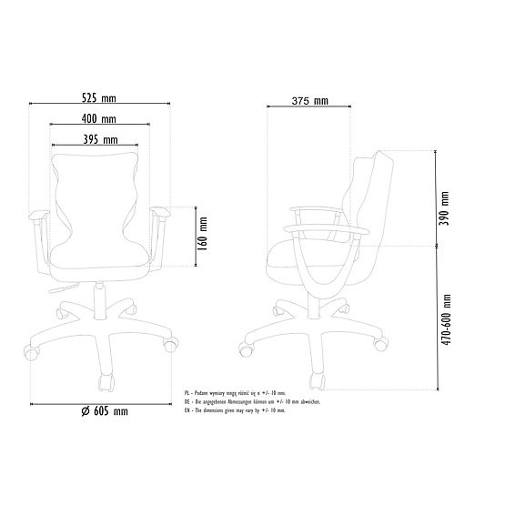 Sedia da ufficio regolabile in altezza 146-176,5 cm - grigia