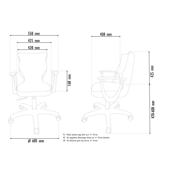 Sedia da ufficio regolabile in altezza 159-188 cm - nero