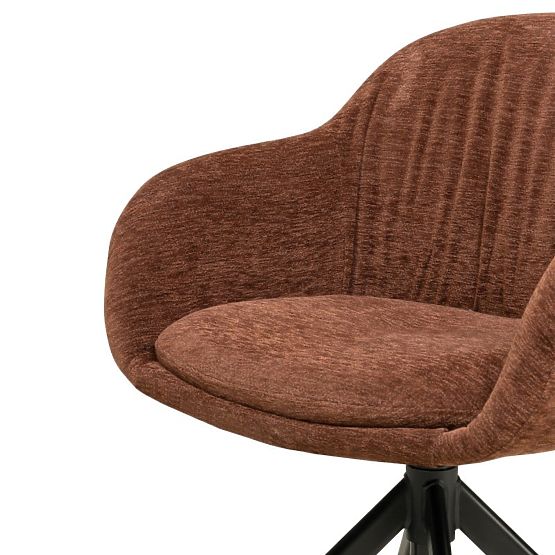 Sedia girevole Kairo, marrone-rossa