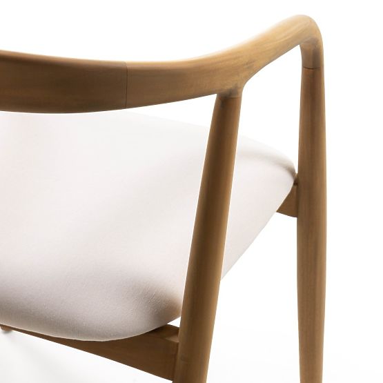 Sedia in legno Ludvika, arrotondata, naturale/crema