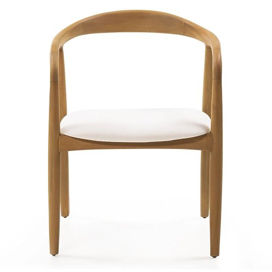 Sedia in legno Ludvika, arrotondata, naturale/crema
