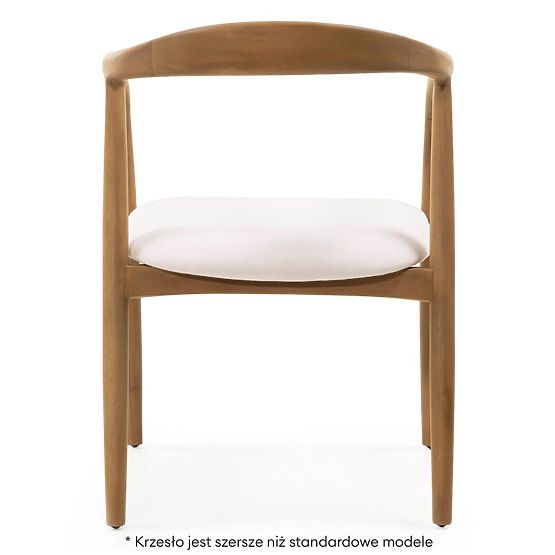 Sedia in legno Ludvika, arrotondata, naturale/crema