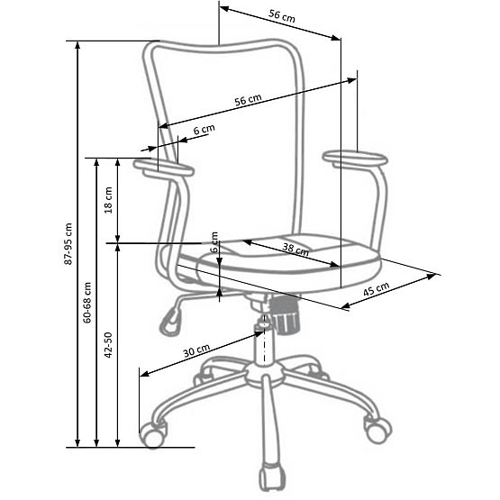 Sedia per bambini ANDY - grigia/nera