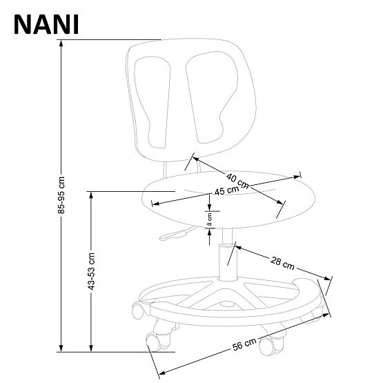 Sedia per bambini NANI - grigia
