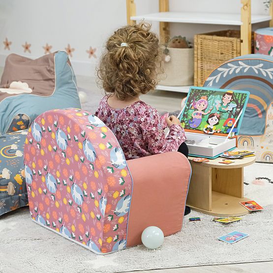 Poltroncina per bambini Unicorn - rosa