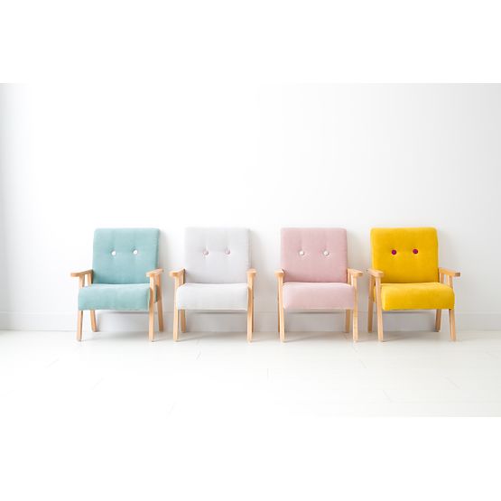 Sedia retrò per bambini Velour - grigio chiaro