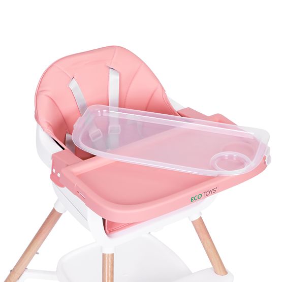 Seggiolone per bambini 2 in 1 rosa ECOTOYS