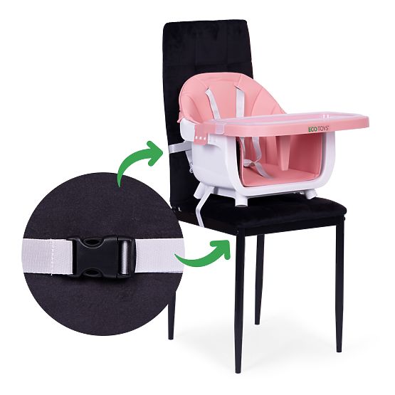Seggiolone per bambini 2 in 1 rosa ECOTOYS