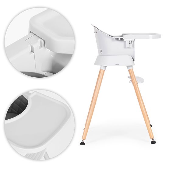 Seggiolone per bambini 6 in 1 con rivestimento trapuntato e vassoio grigio ECOTOYS