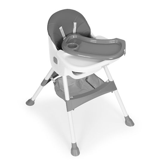 Seggiolone per bambini con vassoio, cestino, cinture a 5 punti, grigio ECOTOYS