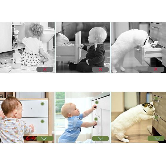 Serrature magnetiche SIPO per armadi e cassetti - 4 pz