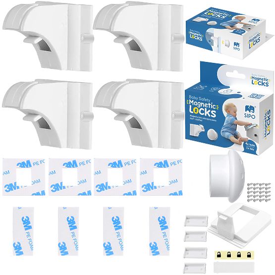 Serrature magnetiche SIPO per armadi e cassetti - 4 pz