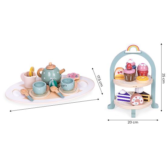 Servizio da tè e caffè con dolci tazze teiera vassoio ECOTOYS