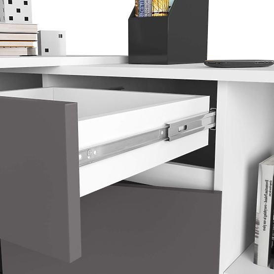 SET CLP B-17 COMÒ + SCRIVANIA PK BIANCO / GRIGIO