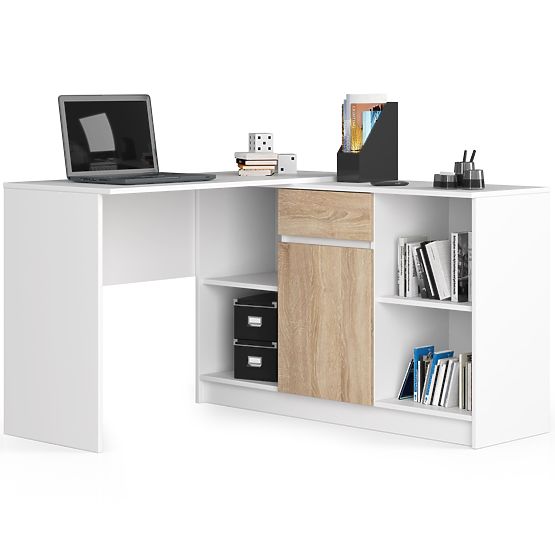 SET CLP B-17 CREDENZA + SCRIVANIA PK BIANCO / SONOMA