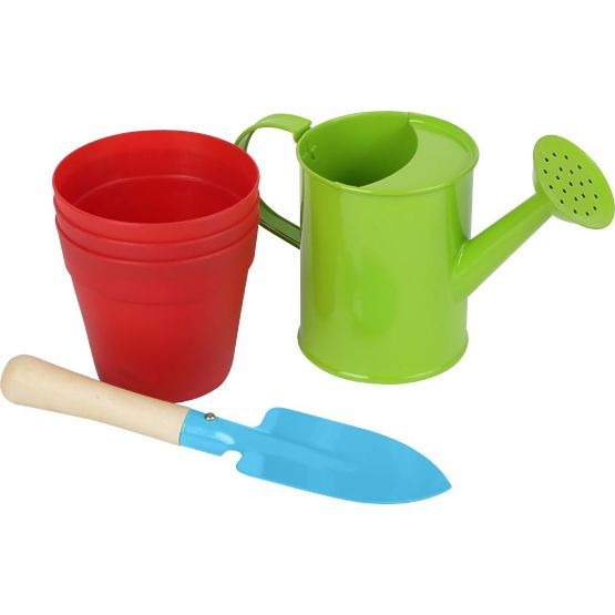 Set da giardino con vasi di fiori