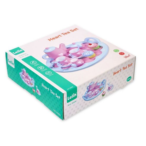 Set da tè in legno con cuori