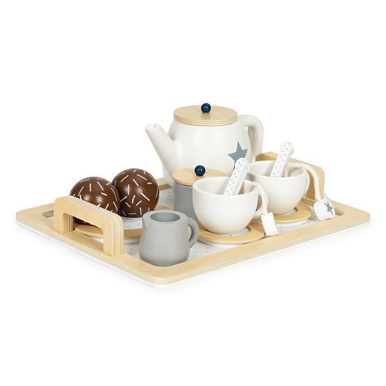 Set da tè in legno con teiera e tazze 17 pezzi ECOTOYS
