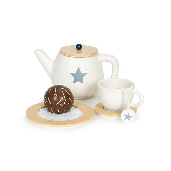 Set da tè in legno con teiera e tazze 17 pezzi ECOTOYS