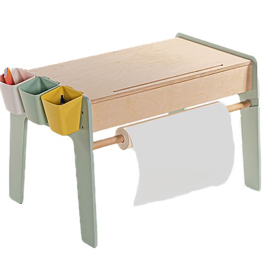 Set da tavolo e due sedie per bambini con accessori - menta