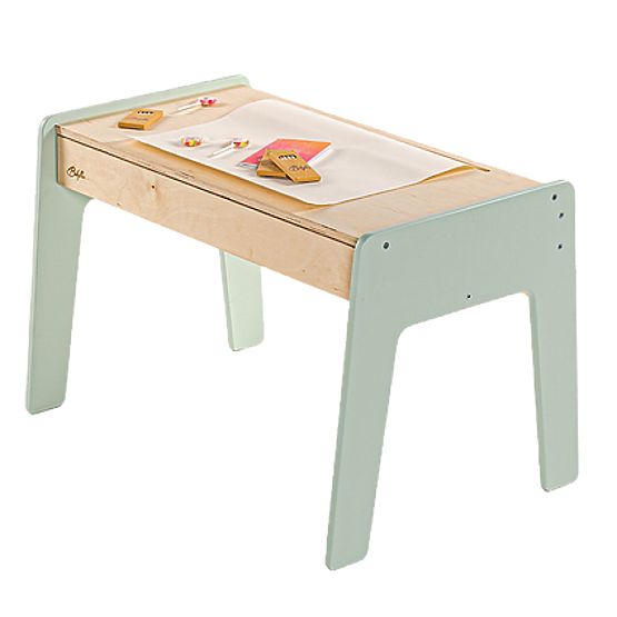 Set da tavolo e due sedie per bambini con accessori - menta