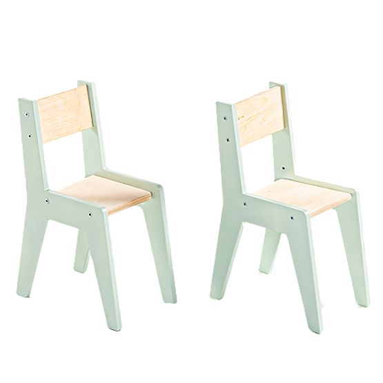 Set da tavolo e due sedie per bambini con accessori - menta