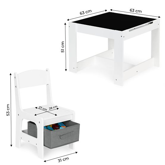 Set da tavolo e sedie in legno per bambini ECOTOYS