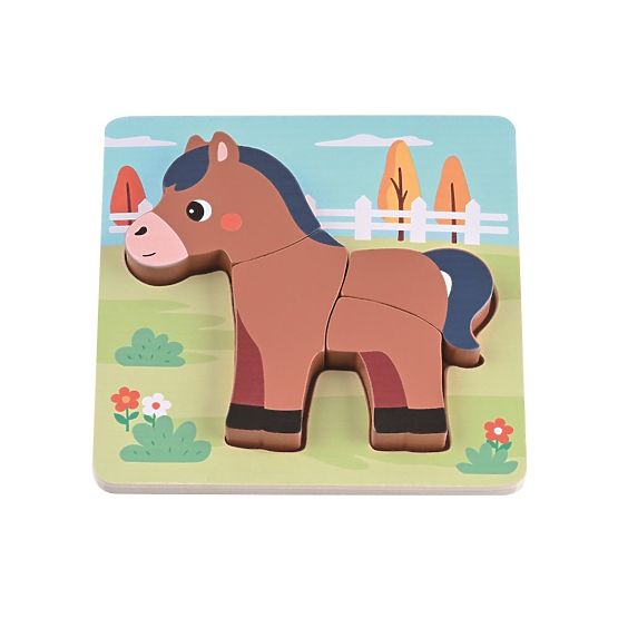 Set di 4 puzzle in legno Fattoria