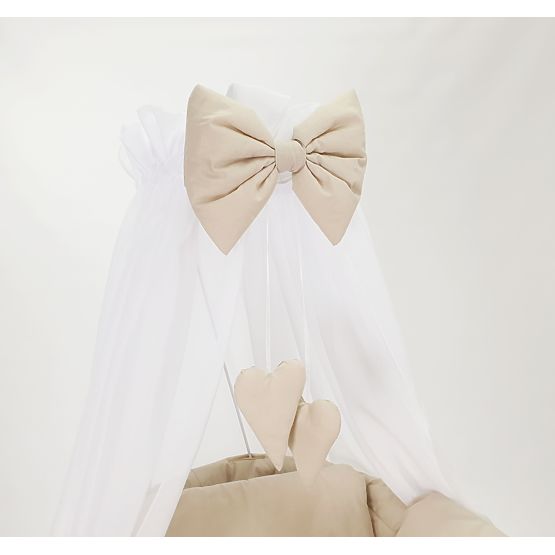 Set di biancheria in cotone per culla in vimini - beige