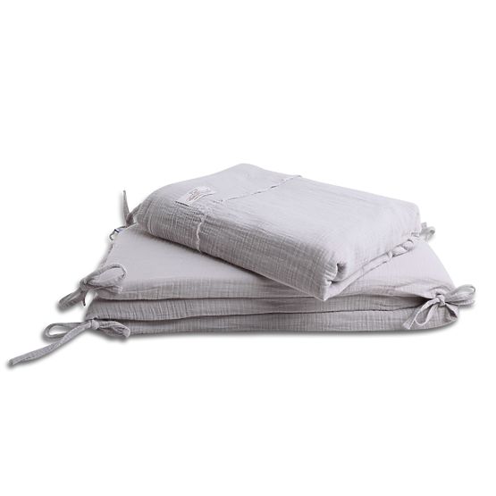 Set di biancheria da letto in mussola da 3 pezzi Heavens - Grigio chiaro