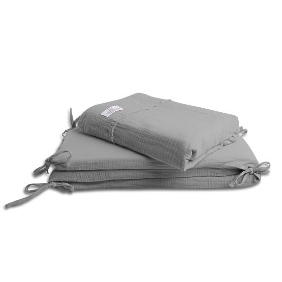 Set di biancheria da letto in mussola da 3 pezzi Heavens - Grigio