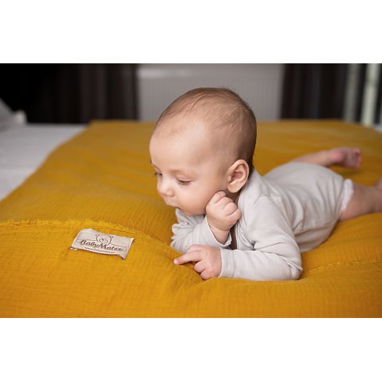 Set di biancheria da letto in mussola da 3 pezzi Heavens - Senape