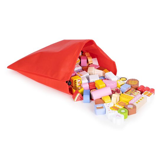 Set di blocchi educativi in legno - Città di Zucchero 116 pezzi ECOTOYS