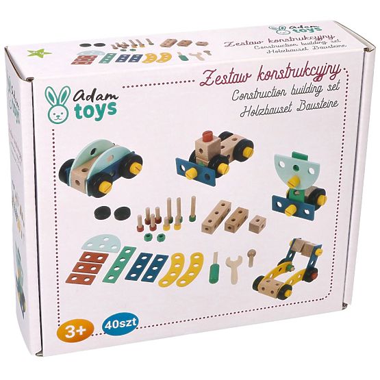 Set di costruzioni in legno con 40 elementi