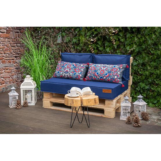 Set di cuscini per mobili pallet - Blu scuro